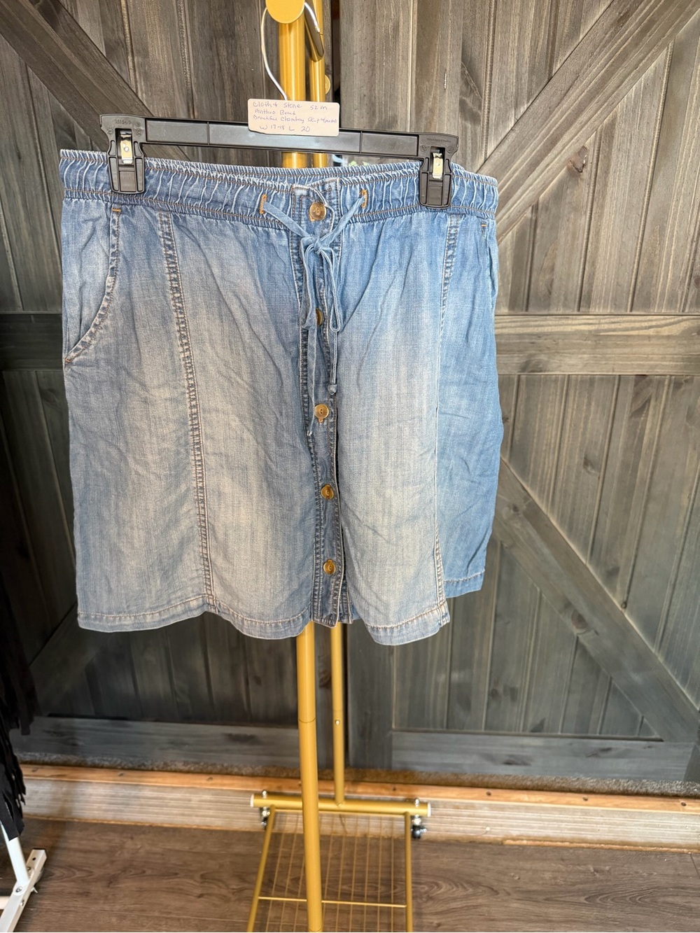 cloth & stone Washed Blue Button-Front Denim Mini Skirt